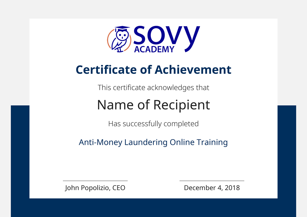Anti-Money Laundering Online Training