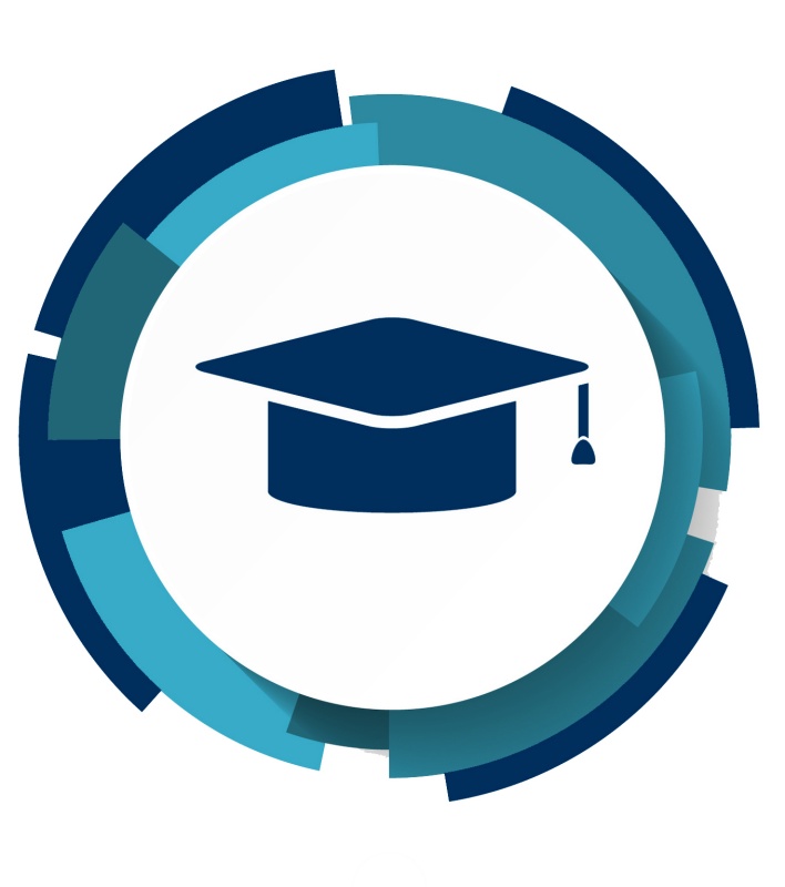 Graduation, education concept vector icon set, modern design abstract web buttons in 5 color options, infographic template for webdesign and mobile apps